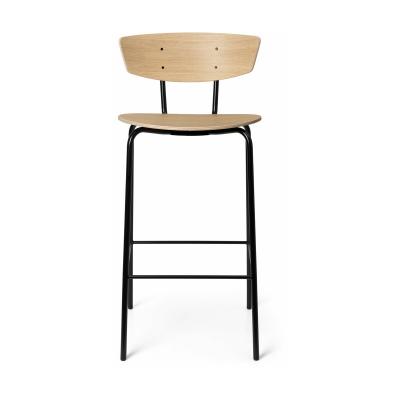 Tabouret de bar Herman - blanc huil&eacute; - Ch&ecirc;ne - Hauteur d'assise 64 cm