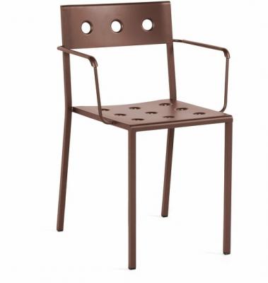 HAY Chaise de jardin avec accoudoirs en acier rouge Balcony - 