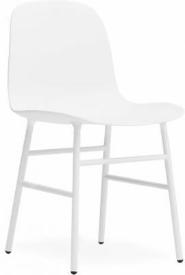 Normann Copenhagen Chaise Form avec structure en m&eacute;tal - blanc