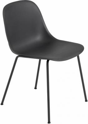 Muuto - Chaise Fiber en Mat&eacute;riau composite, Acier peint - Couleur Noir - 59.44 x 51 x 77 cm - Designer Iskos-Berlin - Made In Design 
