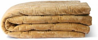 HKLIVING Couvre-lit matelass&eacute; en velours & coton jaune - 