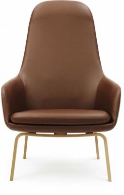 NORMANN COPENHAGEN Fauteuil Era dossier haut avec structure en bois - Noyer/ Tango cuir 41598