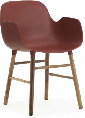 NORMANN COPENHAGEN Fauteuil Form avec structure en bois - rouge - Noyer