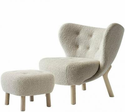 &TRADITION Fauteuil VB1 et Pouf ATD1 Little Petra - ch&ecirc;ne huil&eacute; - karakorum 003