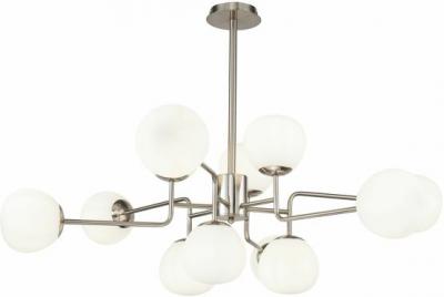 MAYTONI Lustre avec 12 sph&egrave;res en m&eacute;tal argent&eacute; Erich - 