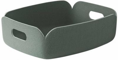 MUUTO Panier de rangement recycl&eacute; gris vert Restore Tray - 