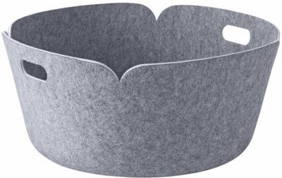 MUUTO Panier de rangement recycl&eacute; rond gris Restore - 