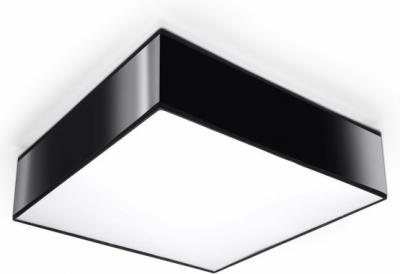 SOLLUX LIGHTING Plafonnier carr&eacute; design HORAS - L.35 cm - Noir