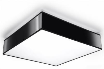 SOLLUX Plafonnier carr&eacute; design HORUS - L. 45 cm - Noir