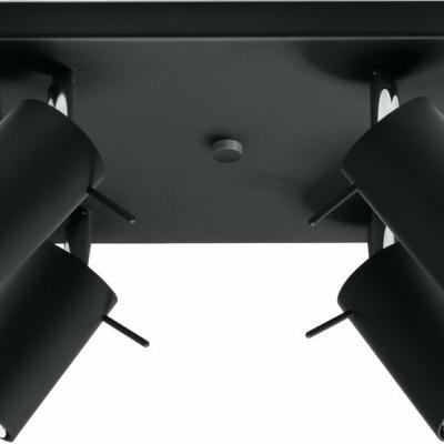 SOLLUX LIGHTING Plafonnier en acier noir Ring 4 - Sollux