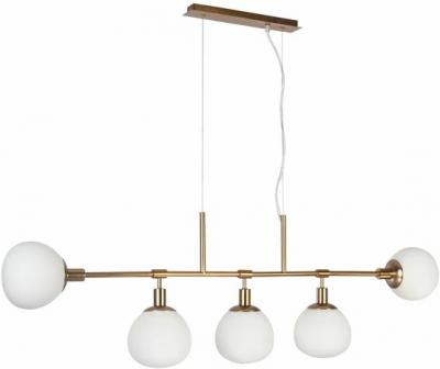 MAYTONI Suspension avec 5 sph&egrave;res en m&eacute;tal dor&eacute;e Erich - 