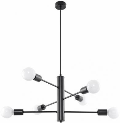 SOLLUX LIGHTING Plafonnier DUOMO acier noir 6 ampoules