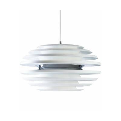 BELID Suspension ellipse en m&eacute;tal et blanc mat/chrome diam&egrave;tre 50 cm