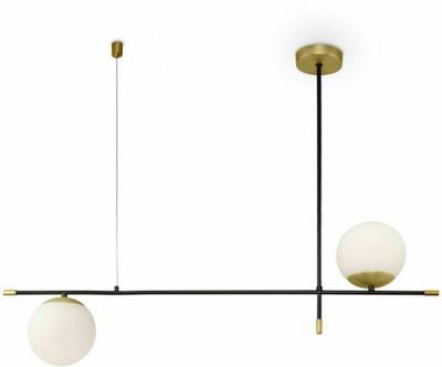 MAYTONI Suspension en verre et m&eacute;tal noir et or Nostalgia - 