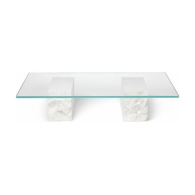 Table basse en marbre et verre Bianco Curia - Ferm Living
