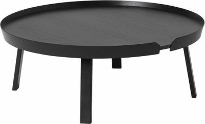 Table basse - AROUND XL Diam 95cm x H 36cm Fr&ecirc;ne teint&eacute; Noir