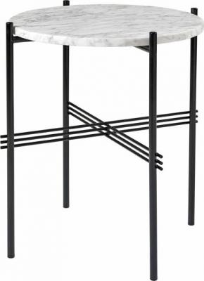 Gubi Table basse TS - Marbre - Bianco Carrara - mat noir - 40 cm