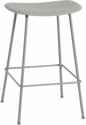 Muuto Tabouret de bar Fiber - Structure tubulaire - Gris - Structure grise