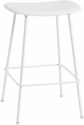 Tabouret de bar 65cm blanc pi&eacute;tement tubes Fiber - Muuto