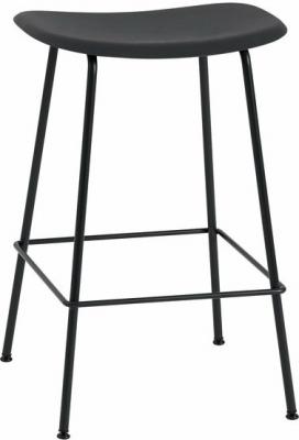 Muuto Tabouret de bar Fiber - Structure tubulaire - Noir - Structure noire