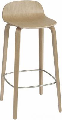 Chaise de bar 75 cm en ch&ecirc;ne naturel Visu - Muuto