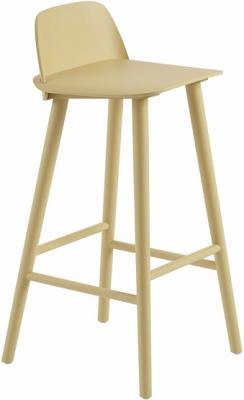 Tabouret de bar Nerd fr&ecirc;ne jaune sable H89 cm - Muuto
