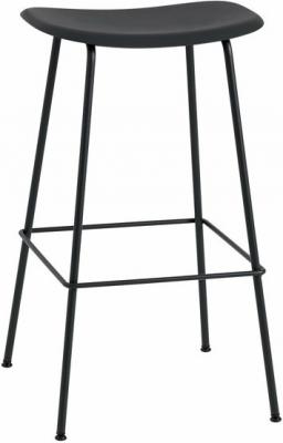 Tabouret de bar 75 cm noir pi&eacute;tement tubes Fiber - Muuto