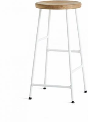 HAY Tabouret de bar Cornet - ch&ecirc;ne huil&eacute; - blanc cr&egrave;me - bas