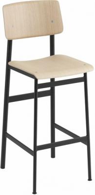 Tabouret de bar Loft ch&ecirc;ne et acier noir H108,5 cm - Muuto