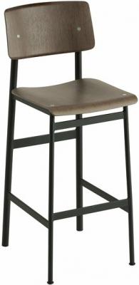 Tabouret de bar Loft ch&ecirc;ne teint&eacute; et acier noir H108,5 cm - Muuto