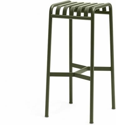 Tabouret de bar en m&eacute;tal olive Palissade - HAY