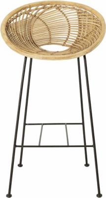 Bloomingville Tabouret de bar Yonne en rotin - naturel