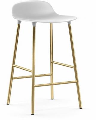 Tabouret de bar en laiton et pp blanc 65 cm Form - Normann Copenhagen