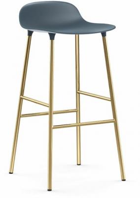 Tabouret de bar en laiton et pp bleu 75 cm Form - Normann Copenhagen