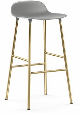 Tabouret de bar en laiton et pp gris 75 cm Form - Normann Copenhagen