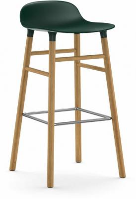 Chaise de bar Form avec structure en bois Vert Normann Copenhagen