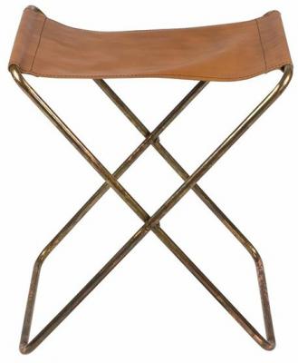 Broste Copenhagen NOLA Chaise Pliante en Cuir Marron 39 x 31 x 45 cm