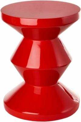 Tabouret rouge laqu&eacute; Zig Zag - Pols Potten