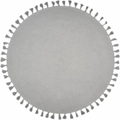 NATTIOT Tapis enfants gris rond Diam.140 coton Josephine
