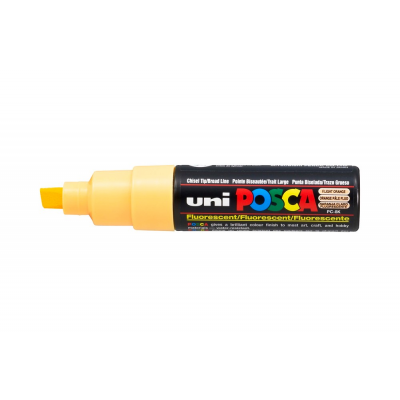 UNI BALL UNI-BALL Marqueur Pte large biseaut&eacute;e POSCA PC8K 8mm Orange P&acirc;le Fluo