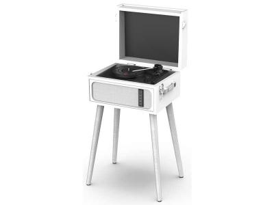 RYGHT  Alto Enceinte sans Fil et Platine Vinyle sur Pieds, Blanc
