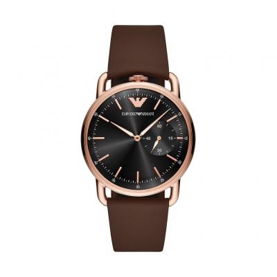 EMPORIO ARMANI Montre Homme  en Cuir Marron 230213