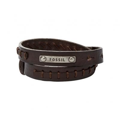 FOSSIL  Bracelet Double en Cuir Brun pour Homme, JF87354040