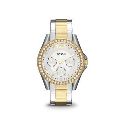 FOSSIL Montre Riley multifonction en Acier Inoxydable Bicolore, ES3204