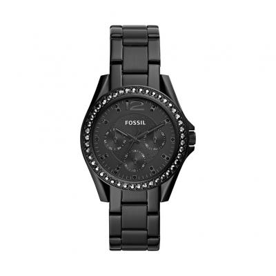 FOSSIL Montre Riley multifonction en Acier Inoxydable Noir, ES4519