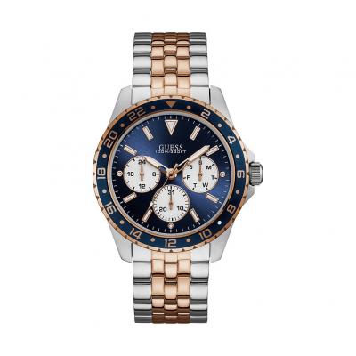 GUESS  Odyssey Homme 44mm Bracelet Acier Bicolore Quartz Montre W1107G3