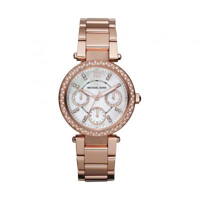 Montre Michael Kors Parker MK5616 - Montre Acier Or Rose Femme