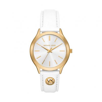 MICHAEL KORS Montre femme  Slim Runway - MK7466 Bracelet Cuir Blanc