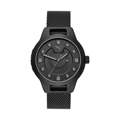 PUMA  Reset - Montre &agrave; Trois Aiguilles pour Homme, en Acier Inoxydable Noir - P5007 7290