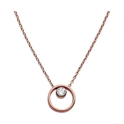 SKAGEN Collier  avec anneau Dor&eacute; Rose et cristal pour femme, SKJ0850791